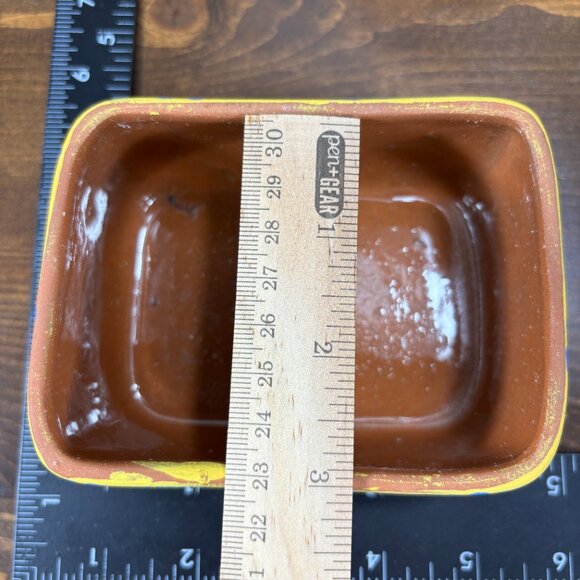Vintage Terracotta Trinket Box Hand Painted Mexican Pottery Ceramic Keepsake Box - Picture 15 of 16